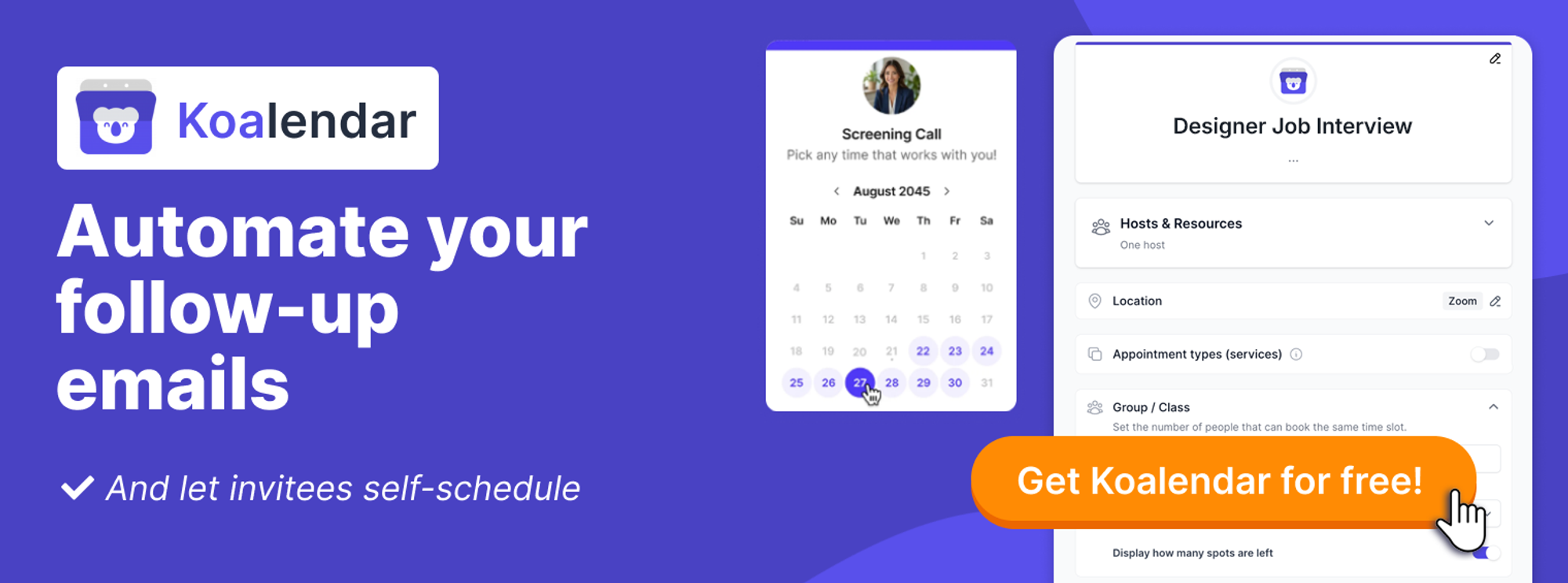 Automate your follow up emails and let invitees self-schedule